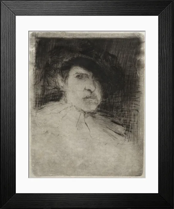 Framed Print : Self-Portrait in Costume, 1880. Creator: Otto H. Bacher (American, 1856-1909) Framed Print : Self-Portrait in Costume, 1880. Creator: Otto H. Bacher (American, 1856-1909)