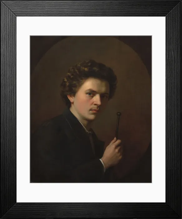 Framed Print : Self-Portrait with a Maulstick, c. 1863. Creator: Henri Regnault (French, 1843-1871) Framed Print : Self-Portrait with a Maulstick, c. 1863. Creator: Henri Regnault (French, 1843-1871)