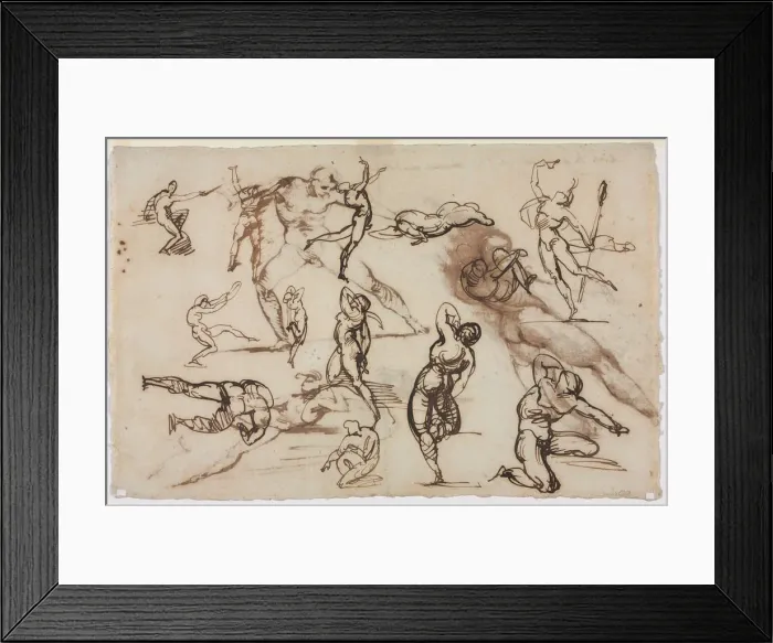 Framed Print : Sheet of Sketches (verso), 1819. Creator: Theodore Gericault (French, 1791-1824) Framed Print : Sheet of Sketches (verso), 1819. Creator: Theodore Gericault (French, 1791-1824)