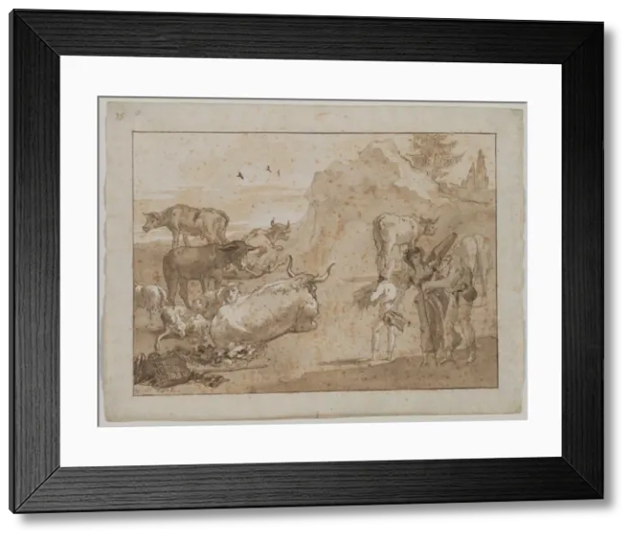 Framed Print : Sheep and Cows, 1790s. Creator: Giovanni Domenico Tiepolo (Italian, 1727-1804) Framed Print : Sheep and Cows, 1790s. Creator: Giovanni Domenico Tiepolo (Italian, 1727-1804)