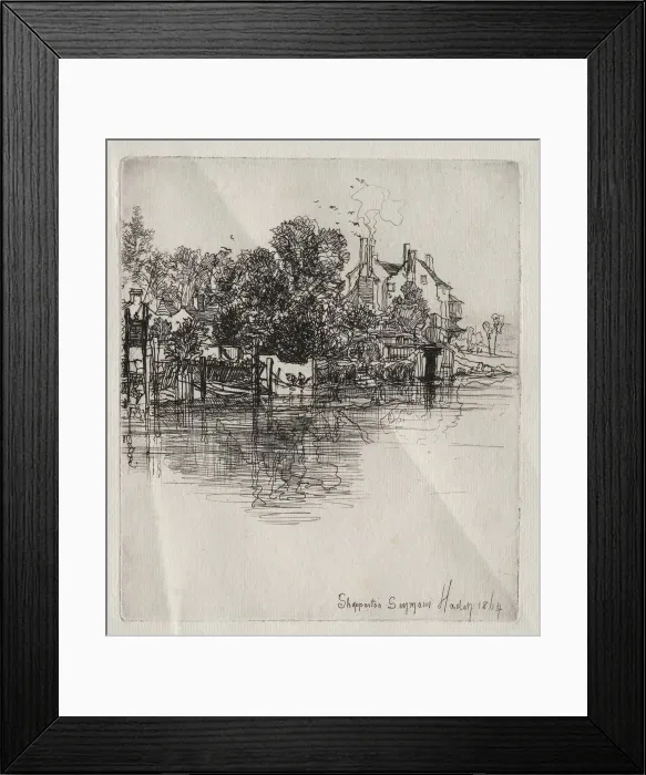 Framed Print : Shepperton, 1864. Creator: Francis Seymour Haden (British, 1818-1910) Framed Print : Shepperton, 1864. Creator: Francis Seymour Haden (British, 1818-1910)