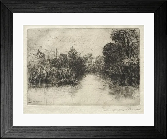 Framed Print : Shere Mill Pond (A Small Study). Creator: Francis Seymour Haden (British, 1818-1910) Framed Print : Shere Mill Pond (A Small Study). Creator: Francis Seymour Haden (British, 1818-1910)