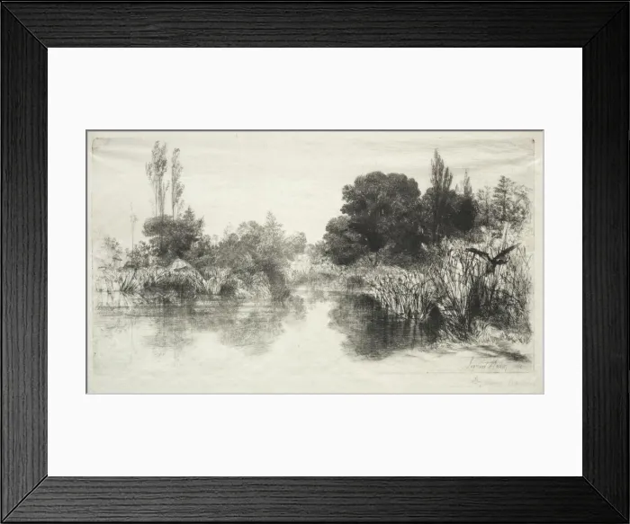 Framed Print : Shere Mill Pond (The Larger Plate), 1860. Creator: Francis Seymour Haden (British, 1818-1910) Framed Print : Shere Mill Pond (The Larger Plate), 1860. Creator: Francis Seymour Haden (British, 1818-1910)