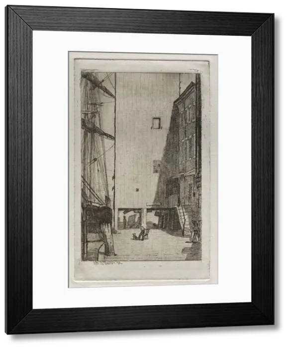 Framed Print : Ship and Elevator, 1878. Creator: Otto H. Bacher (American, 1856-1909) Framed Print : Ship and Elevator, 1878. Creator: Otto H. Bacher (American, 1856-1909)