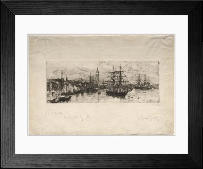 Framed Print : Shipping and the Ducal Palace, 1880. Creator: Otto H. Bacher (American, 1856-1909) Framed Print : Shipping and the Ducal Palace, 1880. Creator: Otto H. Bacher (American, 1856-1909)
