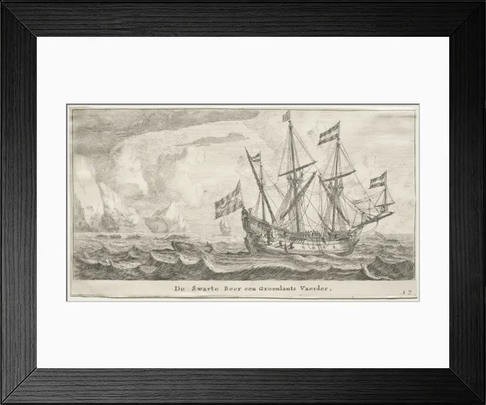 Framed Print : Ships of Amsterdam: The Black Bear, a Greenland Whaler. Creator: Reinier Nooms (Dutch, c Framed Print : Ships of Amsterdam: The Black Bear, a Greenland Whaler. Creator: Reinier Nooms (Dutch, c