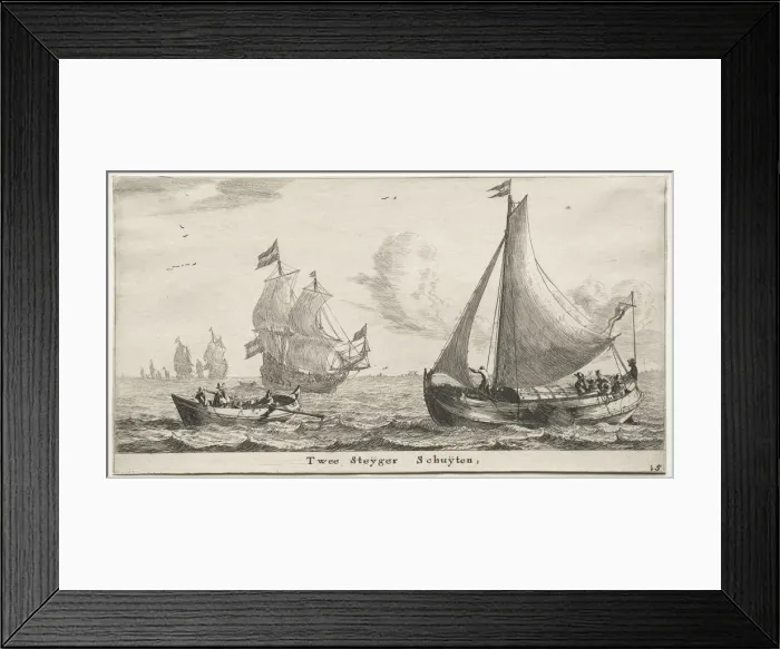 Framed Print : Ships of Amsterdam: Two Pier Boats. Creator: Reinier Nooms (Dutch, c. 1623-1667) Framed Print : Ships of Amsterdam: Two Pier Boats. Creator: Reinier Nooms (Dutch, c. 1623-1667)