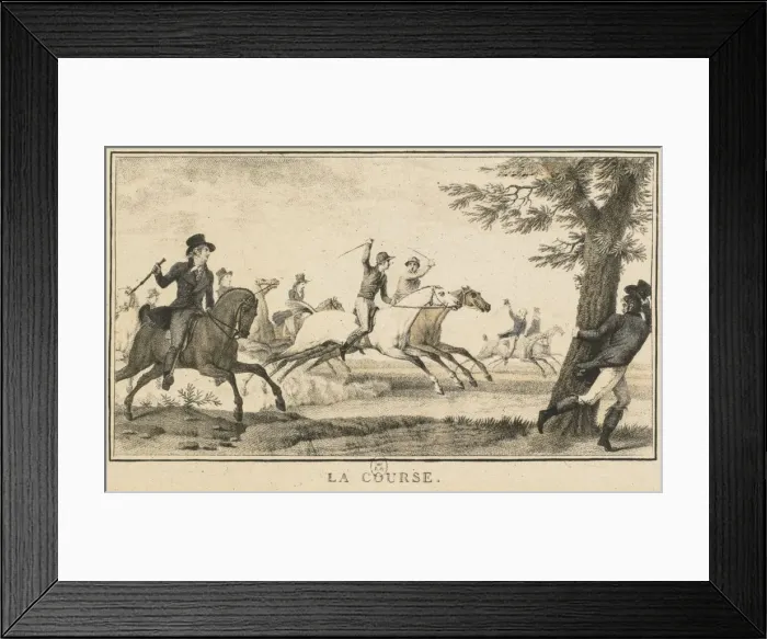 Framed Print : Racing Scenes: The Race (Scenes Hippiques: La course). Creator: Carle Vernet (French Framed Print : Racing Scenes: The Race (Scenes Hippiques: La course). Creator: Carle Vernet (French