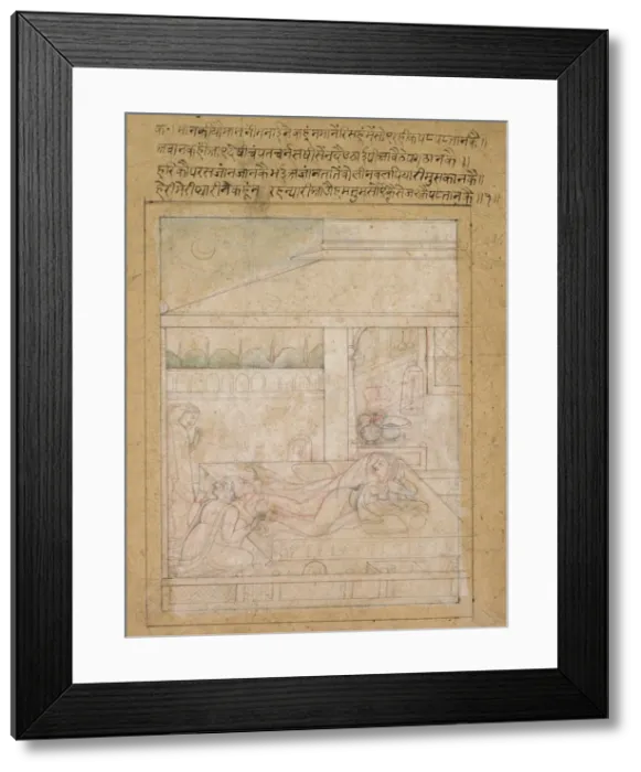 Framed Print : Radha and Krishnas Reconciliation, c. 1790-1800. Creator: Unknown Framed Print : Radha and Krishnas Reconciliation, c. 1790-1800. Creator: Unknown