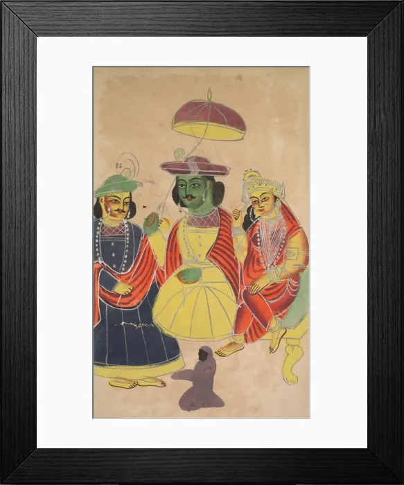 Framed Print : Rama and Sita Enthroned with Lakshmana and Hanuman Attending, 1800s. Creator: Unknown Framed Print : Rama and Sita Enthroned with Lakshmana and Hanuman Attending, 1800s. Creator: Unknown