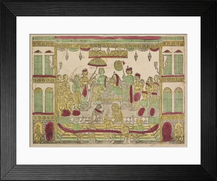 Framed Print : Rama and Sita in Royal Palace, 1800s. Creator: Shri Gobinda Chandra Roy Framed Print : Rama and Sita in Royal Palace, 1800s. Creator: Shri Gobinda Chandra Roy