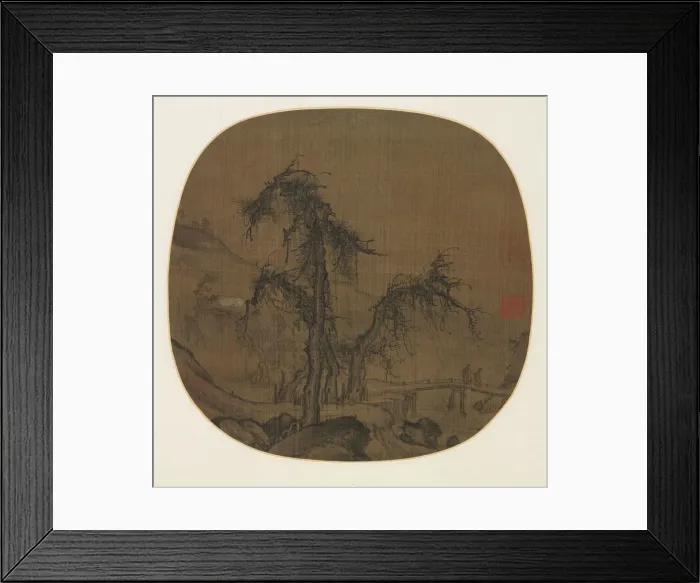 Framed Print : Ramblers over a Winding Stream, before 1330. Creator: Luo Zhichuan (Chinese, active 1280s-1320s) Framed Print : Ramblers over a Winding Stream, before 1330. Creator: Luo Zhichuan (Chinese, active 1280s-1320s)