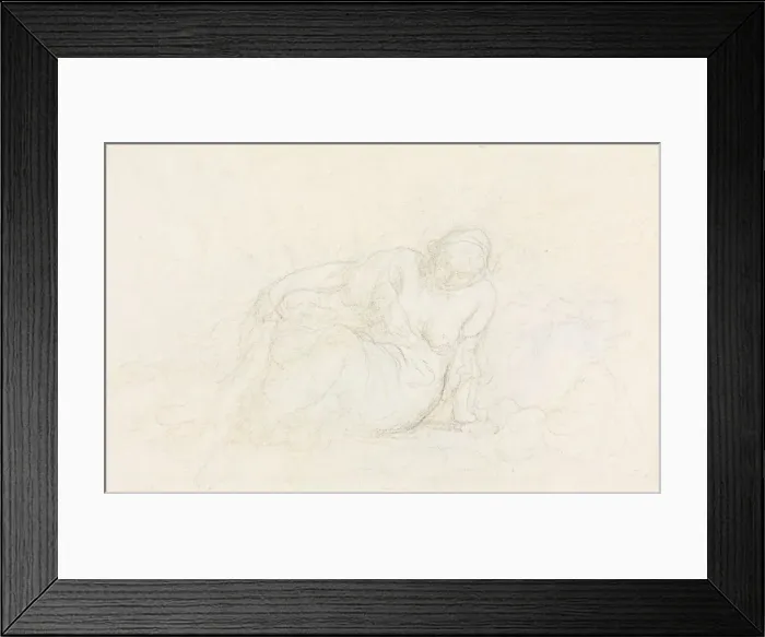 Framed Print : Reclining Woman Leaning on Her Arm (verso), 1855 / 60. Creator: Honore Daumier (French Framed Print : Reclining Woman Leaning on Her Arm (verso), 1855 / 60. Creator: Honore Daumier (French