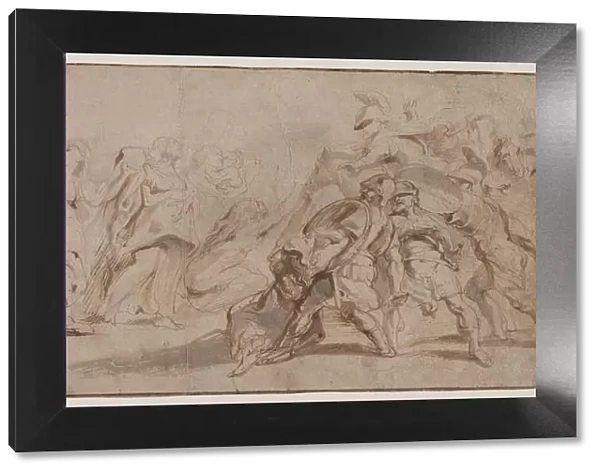 Reconciliation of the Romans and the Sabines (recto) Venus Disarming Mars, Drapery Study (verso)
