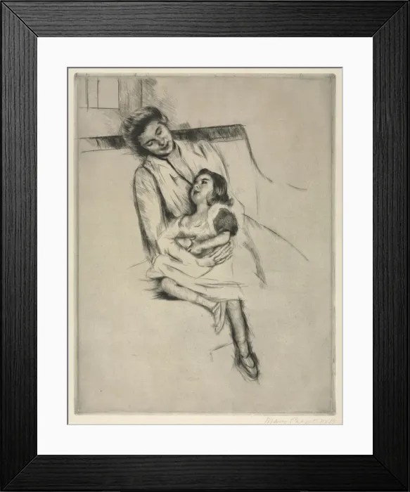 Framed Print : Reine and Margot Seated on a Sofa, c. 1902. Creator: Mary Cassatt (American, 1844-1926) Framed Print : Reine and Margot Seated on a Sofa, c. 1902. Creator: Mary Cassatt (American, 1844-1926)