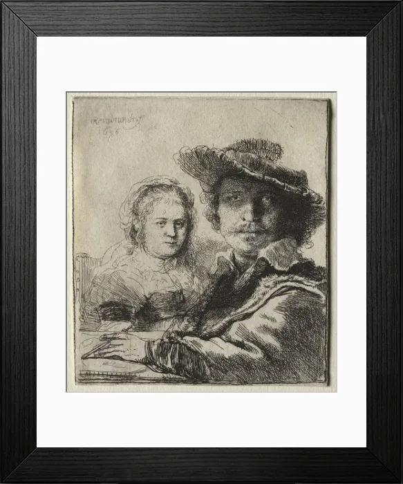 Framed Print : Rembrandt and his Wife Saskia, 1636. Creator: Rembrandt van Rijn (Dutch, 1606-1669) Framed Print : Rembrandt and his Wife Saskia, 1636. Creator: Rembrandt van Rijn (Dutch, 1606-1669)