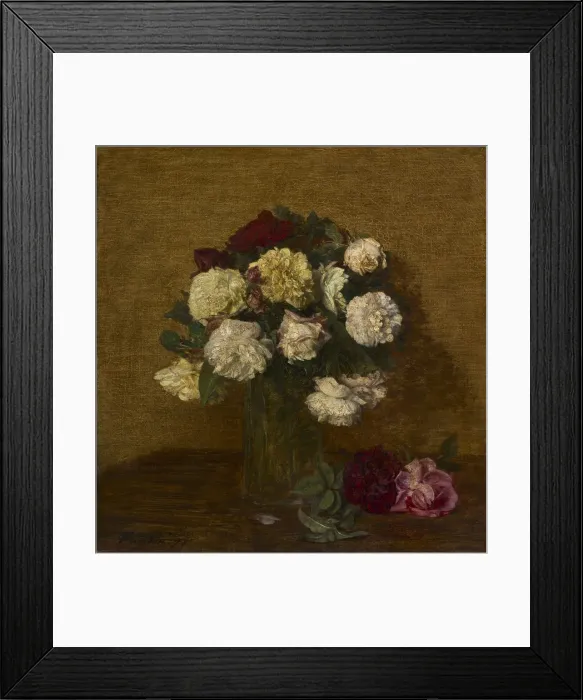 Framed Print : Roses in a Vase, 1878. Creator: Henri Fantin-Latour (French, 1836-1904) Framed Print : Roses in a Vase, 1878. Creator: Henri Fantin-Latour (French, 1836-1904)