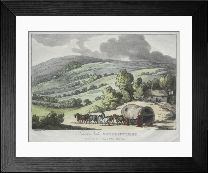 Framed Print : Rowlandsons Sketches from Nature: Taunton Vale, Somersetshire, 1809. Creator: Thomas Rowlandson Framed Print : Rowlandsons Sketches from Nature: Taunton Vale, Somersetshire, 1809. Creator: Thomas Rowlandson