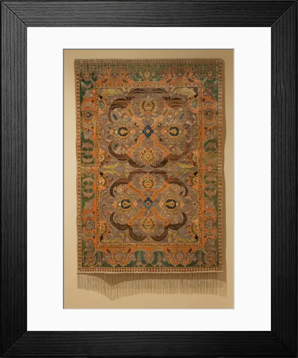 Framed Print : Royal Carpet with Silk and Metal Thread, 1600-1625. Creator: Unknown Framed Print : Royal Carpet with Silk and Metal Thread, 1600-1625. Creator: Unknown