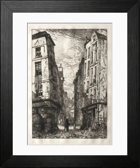 Framed Print : Rue des Marmousets. Creator: Maxime Lalanne (French, 1827-1886) Framed Print : Rue des Marmousets. Creator: Maxime Lalanne (French, 1827-1886)