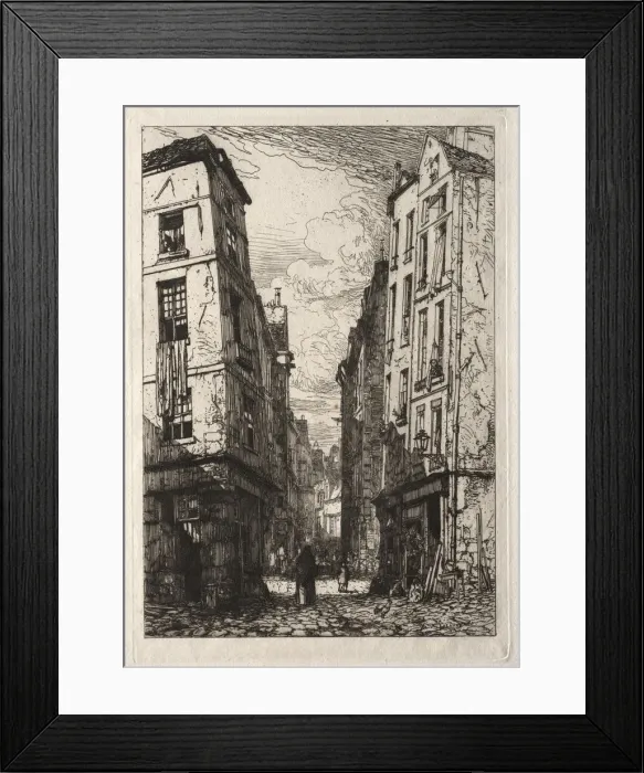 Framed Print : Rue des Marmousets. Creator: Maxime Lalanne (French, 1827-1886) Framed Print : Rue des Marmousets. Creator: Maxime Lalanne (French, 1827-1886)