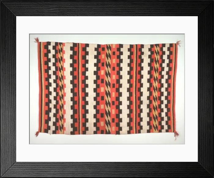 Framed Print : Rug (banded pound blanket style), c. 1895-1910. Creator: Unknown Framed Print : Rug (banded pound blanket style), c. 1895-1910. Creator: Unknown