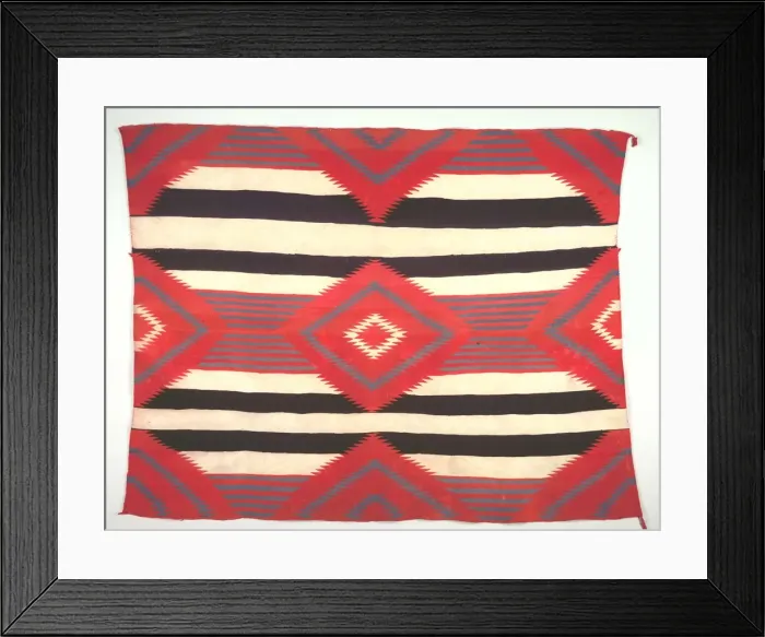 Framed Print : Rug (Third-phase Chief Blanket Style, Germantown Weaving), c. 1890-1910. Creator: Unknown Framed Print : Rug (Third-phase Chief Blanket Style, Germantown Weaving), c. 1890-1910. Creator: Unknown