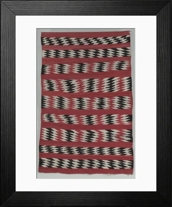 Framed Print : Rug Banded with diamond stripes, c. 1890-1900. Creator: Unknown Framed Print : Rug Banded with diamond stripes, c. 1890-1900. Creator: Unknown