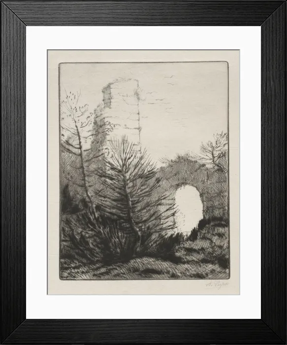 Framed Print : Ruins of a Monastery. Creator: Alphonse Legros (French, 1837-1911) Framed Print : Ruins of a Monastery. Creator: Alphonse Legros (French, 1837-1911)