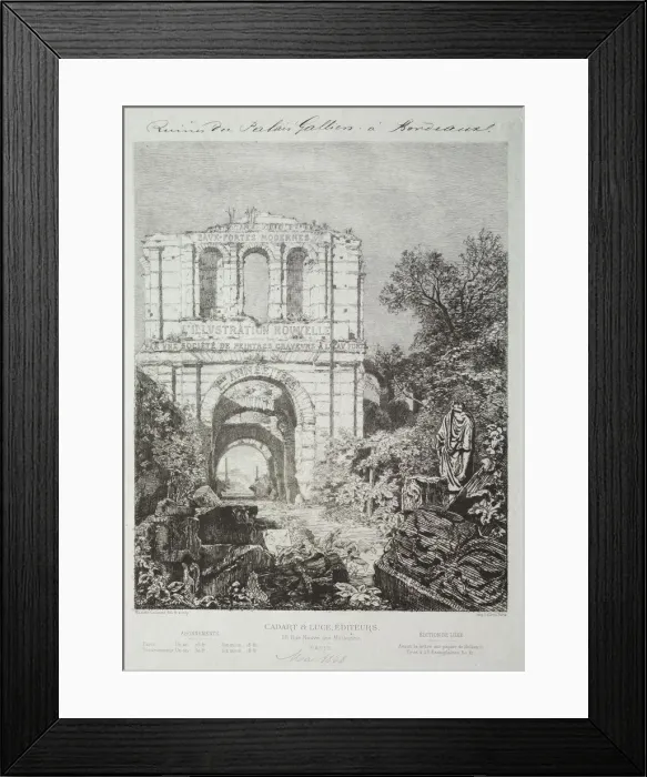 Framed Print : Ruins of the Gallien Palace in Bordeaux, 1866-1868. Creator: Maxime Lalanne (French Framed Print : Ruins of the Gallien Palace in Bordeaux, 1866-1868. Creator: Maxime Lalanne (French