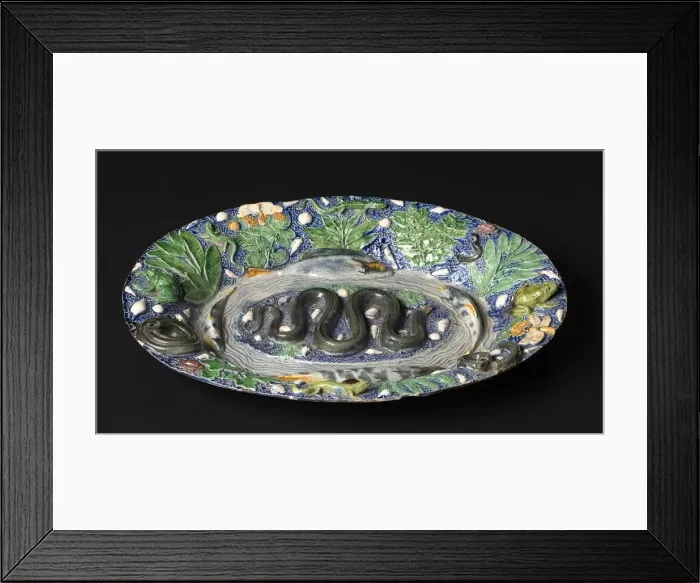 Framed Print : Rustic Platter, late 1500s. Creator: Bernard Palissy (French, 1510-1589), manner of Framed Print : Rustic Platter, late 1500s. Creator: Bernard Palissy (French, 1510-1589), manner of