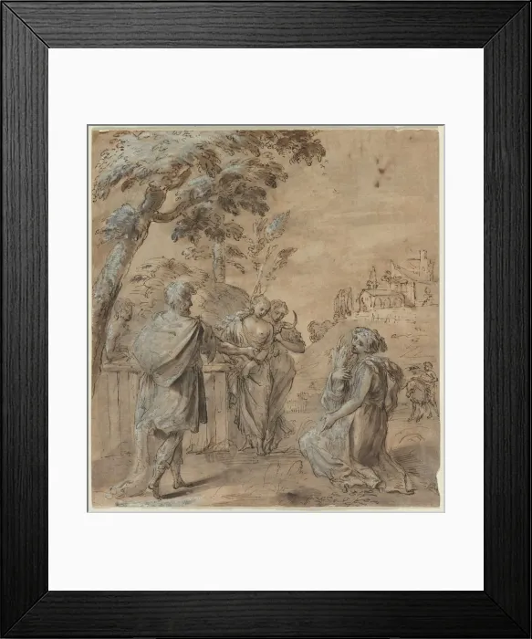 Framed Print : Ruth and Boaz, 1600s. Creator: Unknown Framed Print : Ruth and Boaz, 1600s. Creator: Unknown
