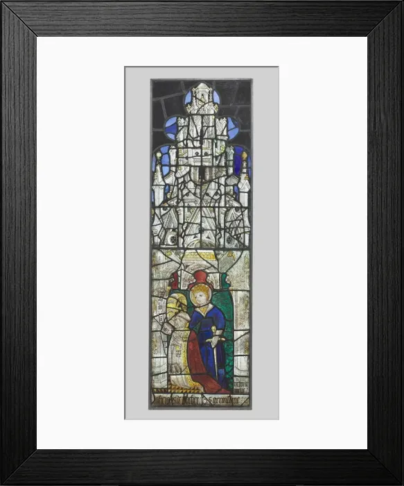 Framed Print : Saint Catherine with a Kneeling Male Donor, 1400s. Creator: Unknown Framed Print : Saint Catherine with a Kneeling Male Donor, 1400s. Creator: Unknown