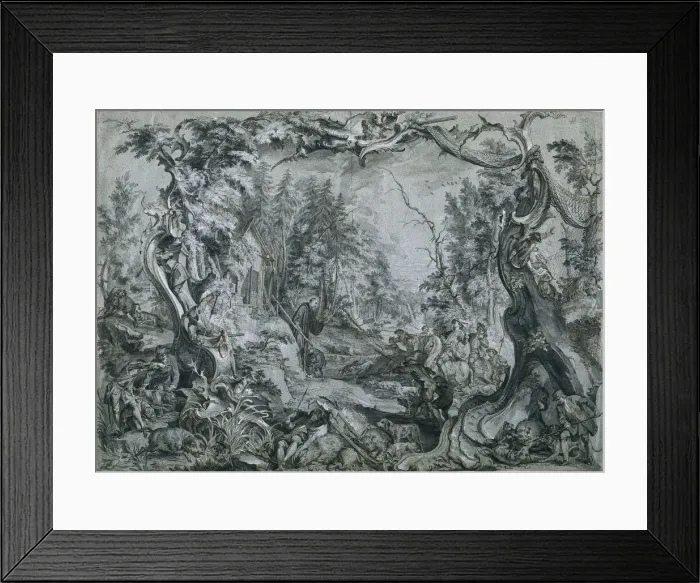 Framed Print : Saint Deicolus and the Boar, 1747-1748. Creator: Johann Wolfgang Baumgartner (German, 1712-1761) Framed Print : Saint Deicolus and the Boar, 1747-1748. Creator: Johann Wolfgang Baumgartner (German, 1712-1761)