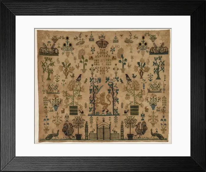 Framed Print : Sampler Fragment, 1813. Creator: Unknown Framed Print : Sampler Fragment, 1813. Creator: Unknown