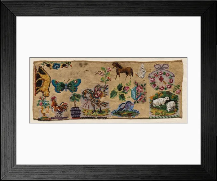 Framed Print : Sampler Fragment, 1800s. Creator: Unknown Framed Print : Sampler Fragment, 1800s. Creator: Unknown