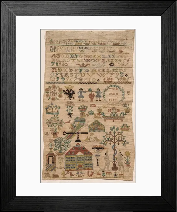 Framed Print : Sampler Fragment, 1817. Creator: Unknown Framed Print : Sampler Fragment, 1817. Creator: Unknown