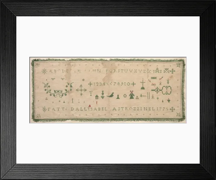 Framed Print : Sampler, 1775. Creator: Unknown Framed Print : Sampler, 1775. Creator: Unknown
