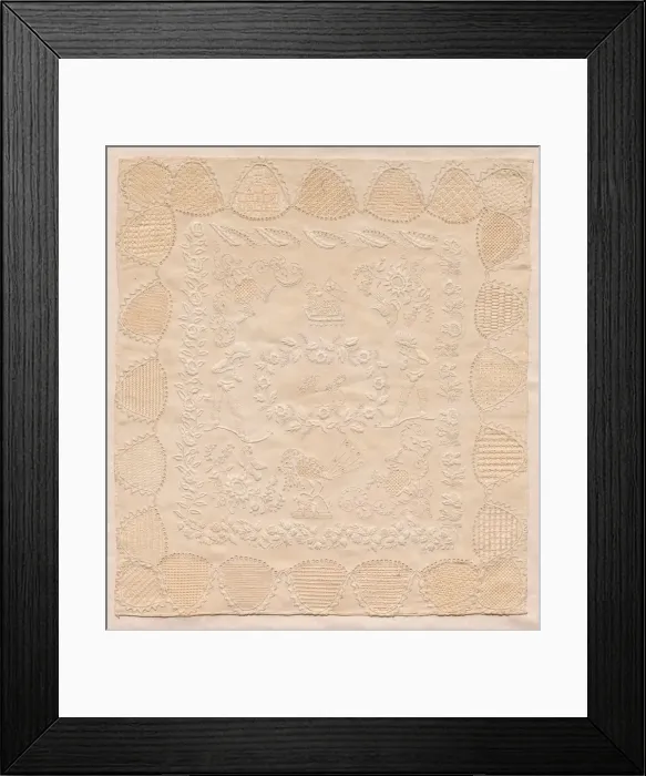 Framed Print : Sampler, 1800s. Creator: Unknown Framed Print : Sampler, 1800s. Creator: Unknown