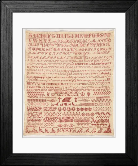Framed Print : Sampler, 1800s. Creator: Unknown Framed Print : Sampler, 1800s. Creator: Unknown