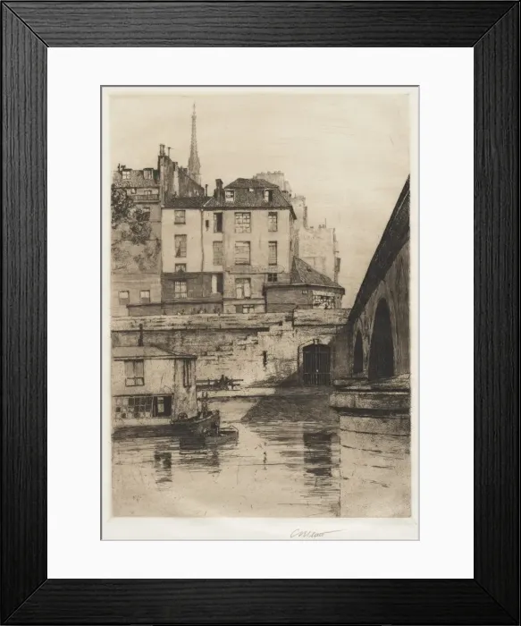 Framed Print : Quai des Orfevres, Paris, 1886. Creator: Charles Adams Platt (American, 1861-1933) Framed Print : Quai des Orfevres, Paris, 1886. Creator: Charles Adams Platt (American, 1861-1933)