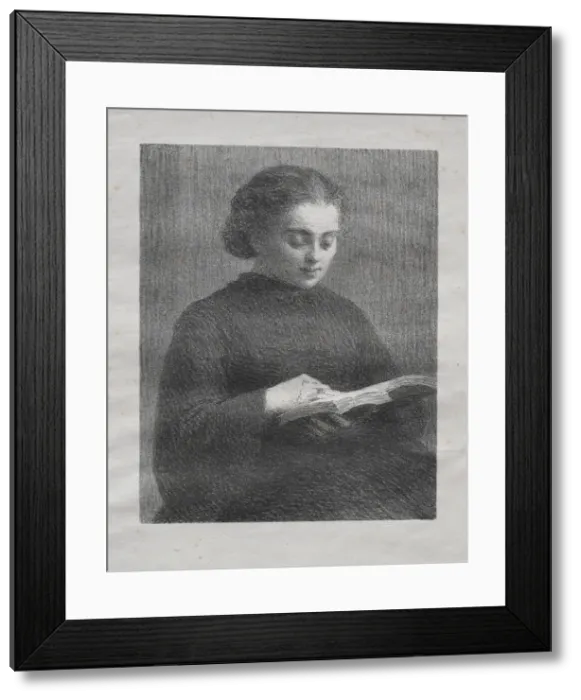 Framed Print : Reading: Portrait of the Artists Sister, 1897. Creator: Henri Fantin-Latour (French, 1836-1904)