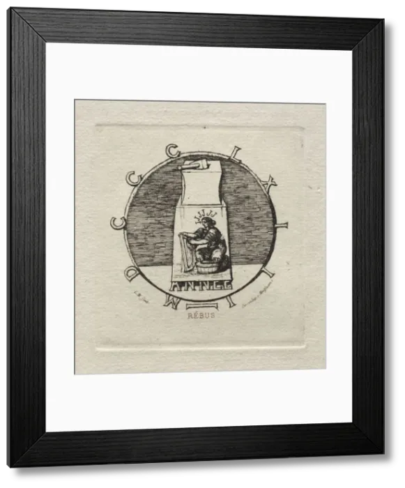 Framed Print : Rebus: Here lies the ancient vendetta, 1863. Creator: Charles Meryon (French Framed Print : Rebus: Here lies the ancient vendetta, 1863. Creator: Charles Meryon (French
