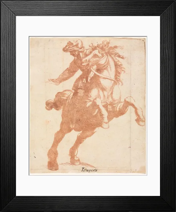 Framed Print : Rearing Horse and Rider, c. 1600. Creator: Antonio Tempesta (Italian, 1555-1630), attributed to Framed Print : Rearing Horse and Rider, c. 1600. Creator: Antonio Tempesta (Italian, 1555-1630), attributed to