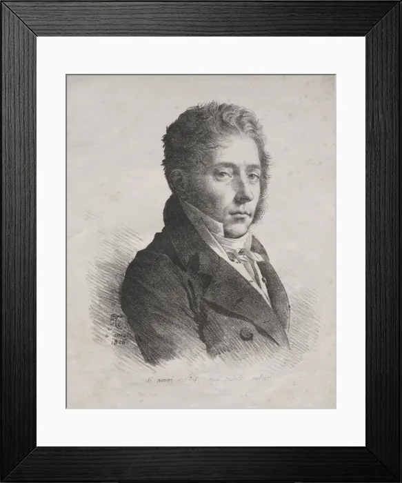 Framed Print : Receuil dessais lithographiques: Portrait of M. Coupin de La Couperie, 1816. Creator Framed Print : Receuil dessais lithographiques: Portrait of M. Coupin de La Couperie, 1816. Creator