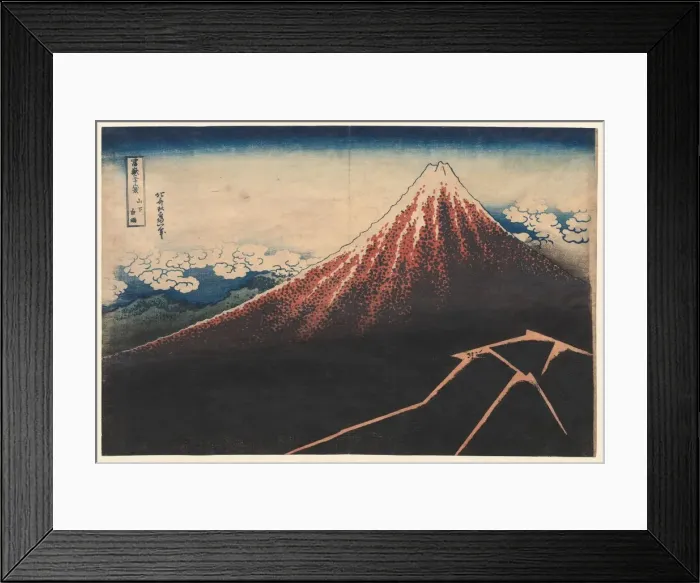 Framed Print : Rain Below the Mountain (from the series Thirty-six Views of Mt. Fuji), early 1830s Framed Print : Rain Below the Mountain (from the series Thirty-six Views of Mt. Fuji), early 1830s
