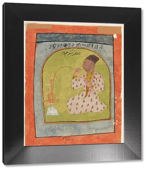 Raja Chattar Singh smoking, c. 1680. Creator: Unknown
