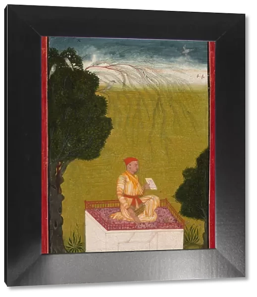 Raja Dalip Singh of Guler on a Dais, c. 1720. Creator: Unknown