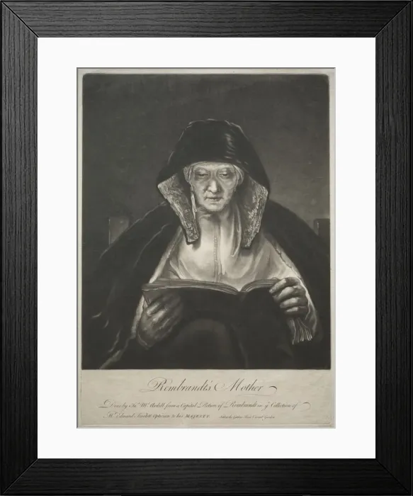 Framed Print : Rembrandts Mother. Creator: James McArdell (British, 1728 / 29-1765) Framed Print : Rembrandts Mother. Creator: James McArdell (British, 1728 / 29-1765)
