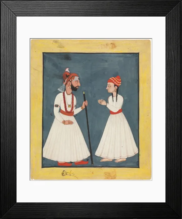 Framed Print : Raja Shamsher Sen with a Youth, 1760-70. Creator: Unknown Framed Print : Raja Shamsher Sen with a Youth, 1760-70. Creator: Unknown